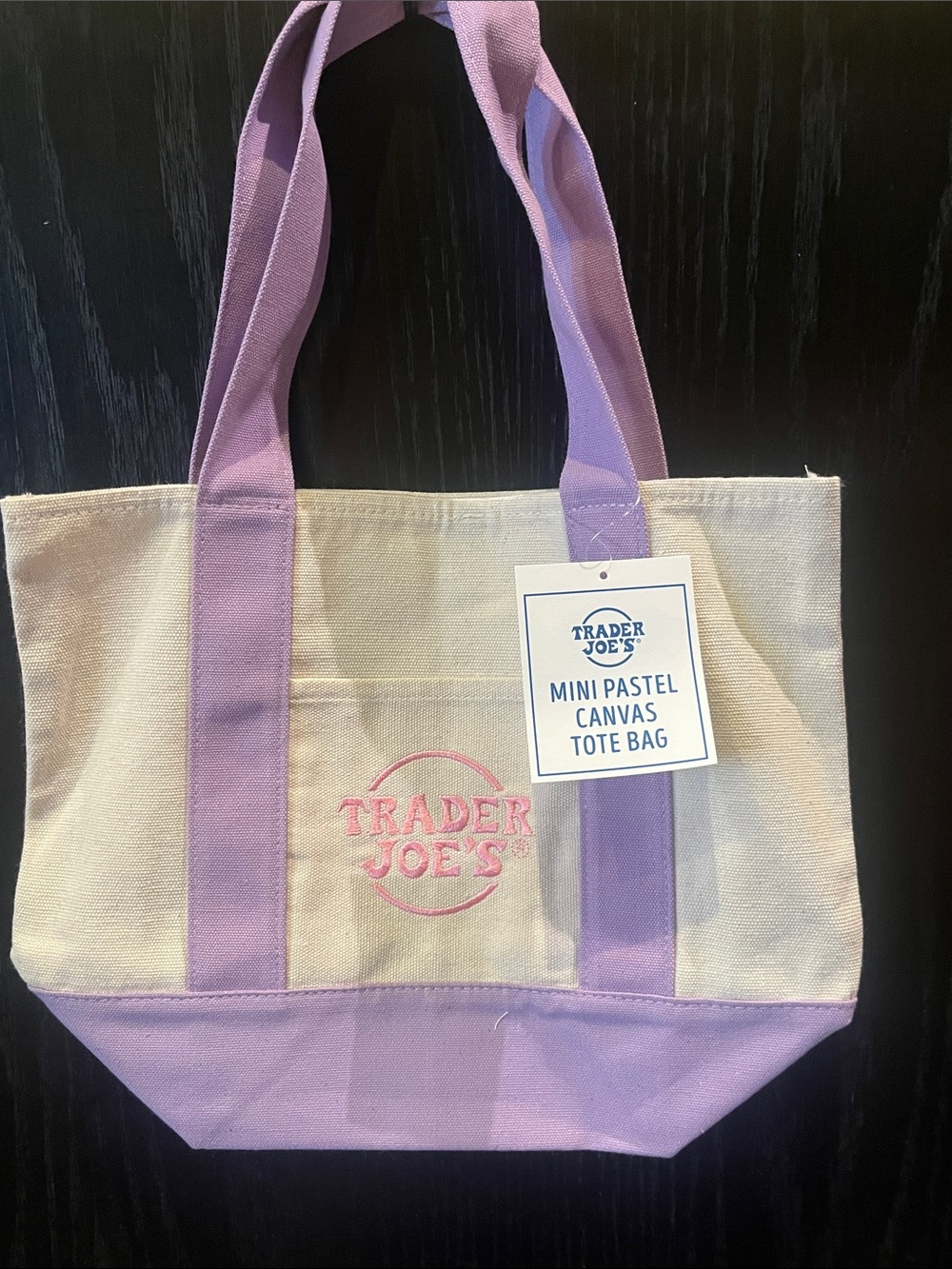 Trader Joe's Lavender Strap Mini Canvas Tote